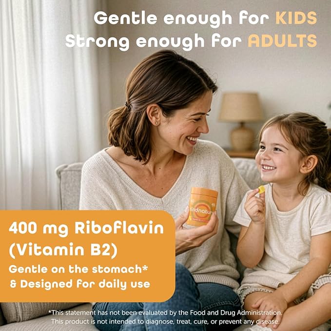 kindnature Vitamin B2 Gummies - Riboflavin 400mg Supplement for Kids & Adults - Non-GMO, Soy & Gluten-Free, Vegan Chewable Gummies (30 Day Supply) (2)