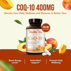 Coenzyme Q10 200mg CoQ10 Supplement - Once Daily Coq 10 200mg Powder Capsules for Healthy Heart Antioxidant and Energy Support - Non-GMO Quick Absorption Ubiquinone Q10 Coenzyme (100 Servings)