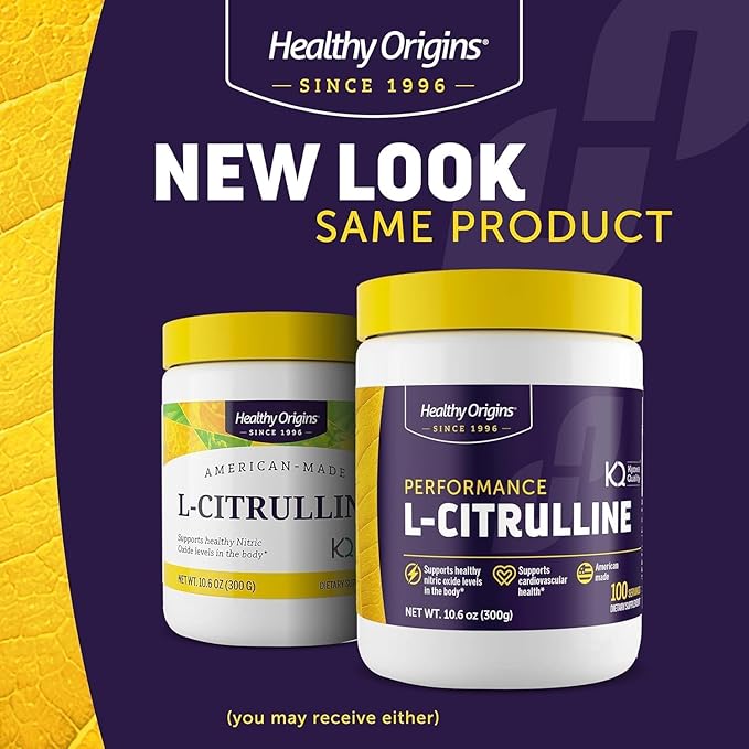 Healthy Origins L-Citrulline Powder 2,000 mg per Serving, 10.6 oz (300g) - American-Made USP Grade Amino Acid Supplement - Supports Nitric Oxide Production, Circulatory Health & Muscle Metabolism