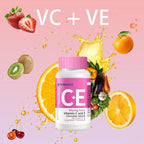 Premium Vitamin C + Vitamin E Chewable - Natural VIT C and VIT E Supplement for Dual Antioxidant, Heart, Circulatory, and Immune System Support - 60 Orange Tablets