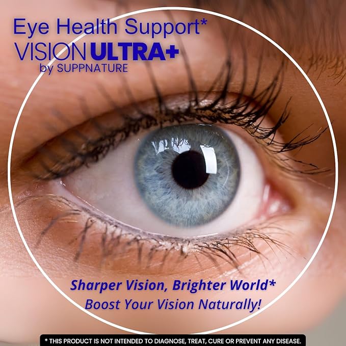 (3 Pack) Official VisionUltra+ Eye Health Support Supplement Premium Blend*, Vision Ultra+ Capsules Eye Health Formula with Lutein, Beta-Carotene, Vitamin B12 and Zinc, 180 Capsules