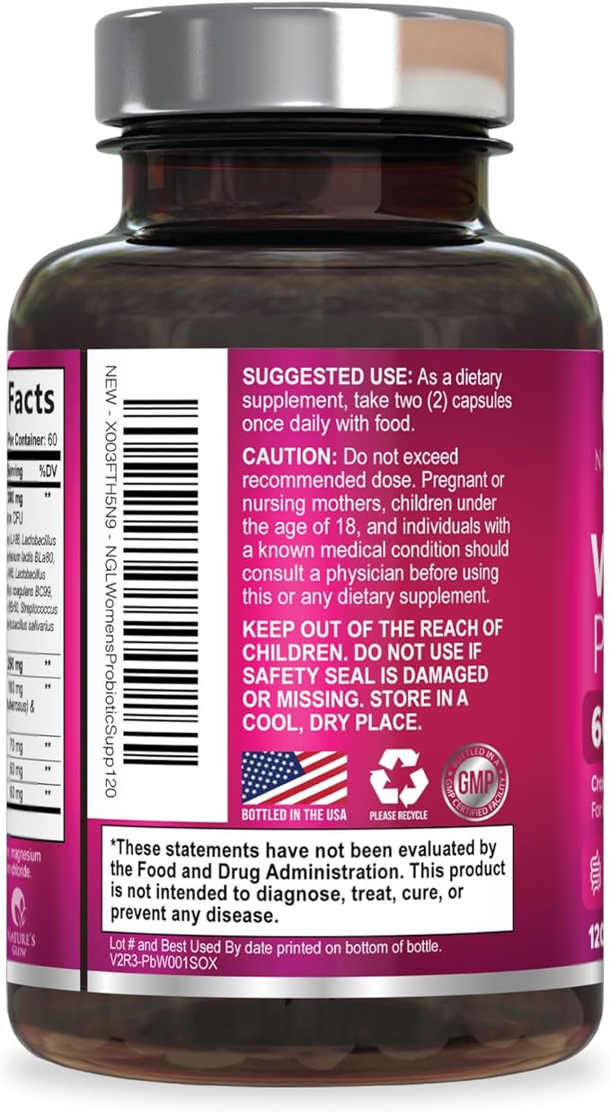 Probiotics For Women 60 Billion CFU Per Serving - Women's Probiotic For Digestive Health 16 Unique Strains - Daily Vaginal PH Balance & Feminine Health Support, Womens Probiotic - 120 Capsules