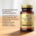 Solgar, Vitamin B6 100 Mg Vegetable Capsules, Count