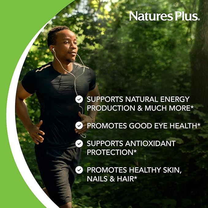 NaturesPlus Vitamin B2 250 mg - 60 Sustained Release Tablets - Supports Energy, Immune Health & Vibrant Hair, Skin, and Nails - Antioxidant Protection - Vegetarian, Gluten Free - 60 Servings