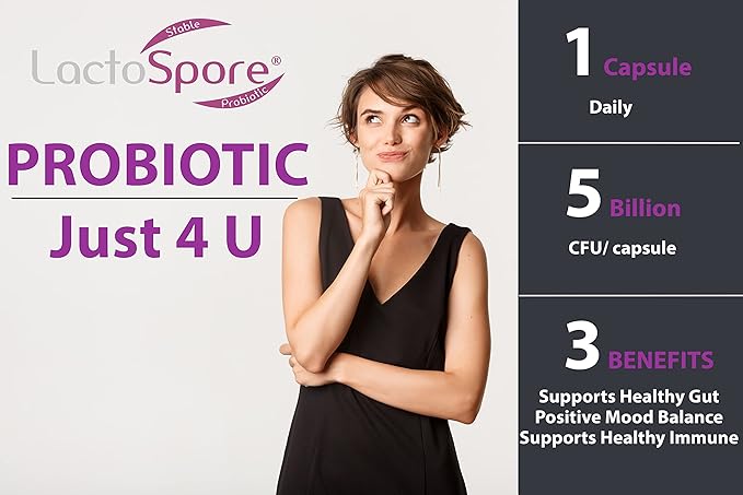 AFI LactoSpore® ES Spore Probiotic | 5B CFU Heyndrickxia Coagulans | Supports Gut, Digestive, Immune & Vaginal Health | Positive Mood Balance I Dairy, Gluten & Soy Free | Made in USA - 60 Capsules