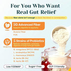 6-in-1 Daily Fiber Powder Supplement, Premium Acacia Fiber for Digestive & Gut Health, Sugar Free, GLP-1 Friendly Fiber Powder with Prebiotic, Probiotics, Collagen Peptides & Electrolytes - For Women
