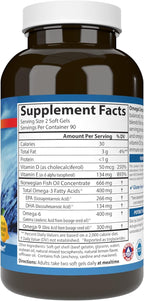 Carlson - Omega Complete Gems, Omega-3-6-9, Wild Caught, Sustainably Sourced, Heart Health, Joint Function & Immune Support, 180 Softgels