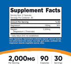 Nutricost Magtein Magnesium L-Threonate 2,000mg, 90 Capsules - Gluten Free, Vegetarian, 30 Servings