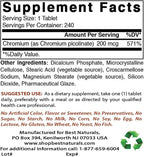 Chromium Picolinate 200 mcg & Ashwagandha Extract 500 Mg