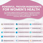 Probiotics for Women with Prebiotics Cranberry D Mannose Digestive Enzymes & Hibiscus 34 Strains 100 Billion CFU Feminine Care Supplement for Vaginal Gut Urinary Health and pH Balance Support
