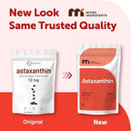 Micro Ingredients Astaxanthin 12mg with MCT Oil, 60 Softgels | Fresh Microalgae Source | Triple Strength, Easy to Swallow, Non-GMO, Gluten Free, Soy Free