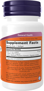 NOW Foods Supplements, Lutein 10 mg with 10 mg of Free Lutein from Lutein Esters, 120 Softgels