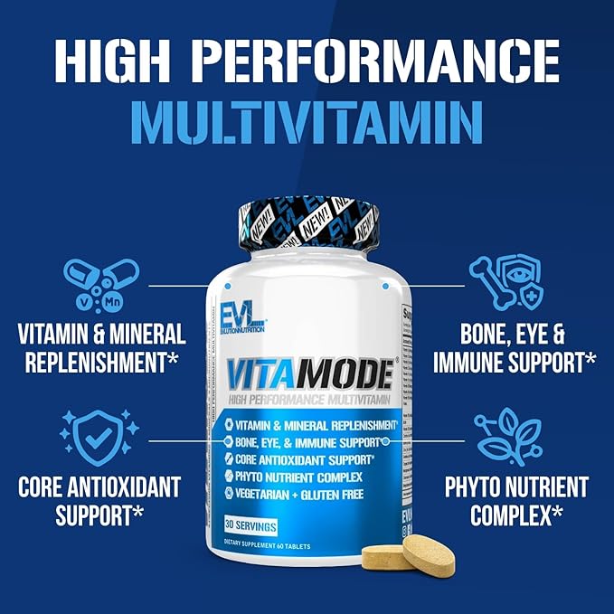 EVL Advanced Daily Multivitamin - Men's Multivitamin with Essential Minerals Phytonutrient Complex and VitaMode Active Mens Vitamins for Energy with Lycopene for Muscle Bone and Immune Support