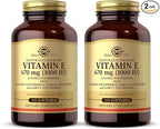 Solgar Vitamin E 670 mg (1000 IU) - 100 Softgels, Pack of 2 - Naturally Sourced - Gluten Free, Dairy Free - 200 Total Servings