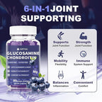 Glucosamine Chondroitin Gummies with MSM & Elderberry Extra Strength 3000MG - Joint Support, Antioxidant Immune Support Supplement for Adults, Men & Women - 90 Blueberry Gummies