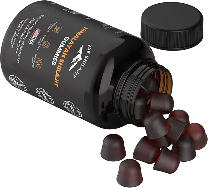 Pure Sundried Himalayan Shilajit Gummy for Men & Women | Organic Shilajit Gummies | Natural 85 Plus Trace Minerals Fulvic Acid | Energy, Immunity | Sugar-Free 60 Healthy Gummy