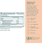 True Grace Omega-3 Fish Oil - 180 Softgels - 1400 mg EPA + DHA - Brain, Heart, Joint & Immune Health - Organic, Gluten Free, Soy Free