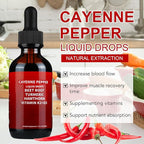 Cayenne Pepper Drops, Cayenne Pepper Hawthorn Beet Root Turmeric Curcumin, Vitamin K2 & D3, Cayenne Health Supplements, Gentle Formula, Vegan-Friendly, Easily Absorbed - 60ml
