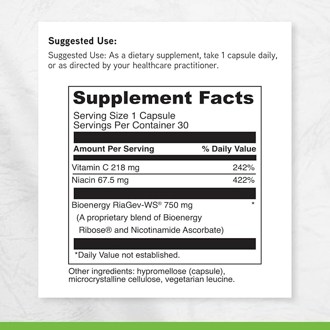 DAVINCI Labs NAD+ Activate - NAD Supplement with Vitamin C & Niacin - Helps Support Brain Health, Cellular Energy & More* - Vegetarian, Gluten-Free & Soy-Free - 30 Capsules