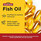 Nature Made Burp Less Fish Oil Omega 3 Supplements, 1200 mg Softgels, Omega 3 Fish Oil for Healthy Heart Support, 200 Softgels, 100 Day Supply