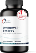Designs for Health OmegAvail Synergy - Omega Complex for Adults - Omega 3-6-7-9 Fatty Acids from Borage and Macadamia Oil + Triglyceride (TG) Fish Oil with DHA & EPA (60 Softgels)