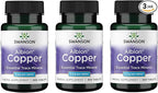 Swanson Copper Chelate Mineral Supplement for Adults Seeking Antioxidant, Immune, and Red Blood Cell Support - 2 mg (300 Tablets, 3 Pack)