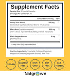 Natgrown Horny Goat Weed and Maca Root Extract Supplement for Men & Women (Epimedium Extract, Hornygoatweed) Vegan Capsules -120 Ct