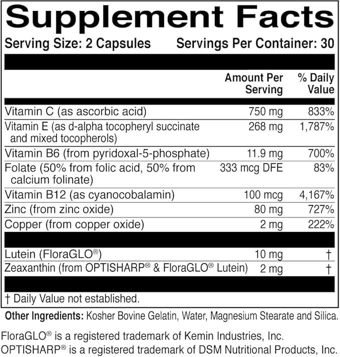 ScienceBased Health MacularProtect AREDS 2 Formula – Eye Health Vitamin & Mineral Supplement with Lutein, Zeaxanthin & B Vitamins for Macular & Vision Support – 60 Capsules (Pack of 2)