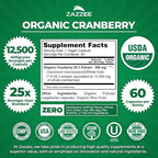 Zazzee Urinary Tract Cleanse Bundle | Fast Acting D-Mannose 1000mg Capsules Plus USDA Organic Cranberry Extract Capsules for Women | Non-GMO Vegan & ISO Lab Tested (60 Servings Each)