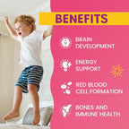 Liquid Iron Supplement for Kids, Women & Men - Kids Multivitamin with Iron Drops - Immune Support, Blood Builder & Energy Support for Iron Deficiency, Anemia - Strawberry Flavor, 4 Fl Oz