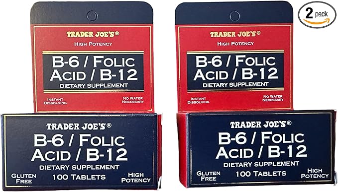 Trader Joe's B-6 / Folic Acid / B-12 Dietary Supplement (200 Tablets - 2 pack)