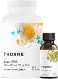 THORNE - Super EPA (90 Gelcaps) & Vitamin D + K2 (1 Oz) Bundle - Supports Bone Health, Muscle Structure & Joint Health - Gluten, Dairy & Soy-Free
