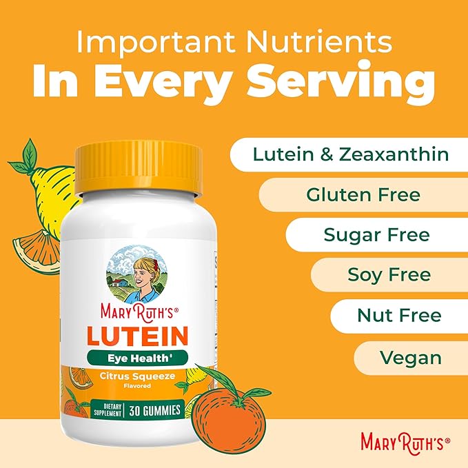 MaryRuth’s Lutein Gummies with Zeaxanthin | Lutein & Zeaxanthin Supplement | Eye Health | Blue Light Filtering | Vision Support | Adult Eye Supplement for Visual Function | Non-GMO & Vegan | 60 Count