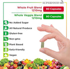 Superfood MD Fruits & Veggies Supplement - Whole Food Natural Superfoods - with Beta Carotene - Soy Free- 90 Count (Pack of 2)