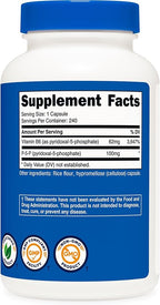 Nutricost P5P Vitamin B6 Supplement 100mg, 240 Capsules (Pyridoxal-5-Phosphate) - Vegetarian Friendly, Non-GMO, Gluten Free