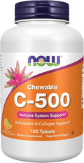 NOW Foods Supplements, Vitamin C-500, Antioxidant Protection*, Orange Juice Flavor, 100 Chewable Lozenges