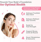 Collagen Gummies for Women Men, Hydrolyzed Collagen Peptide Type I,II,III,V,X with Biotin, Vitamin C A B D E for Skin Hair Nails J0ints, Immunity Energy Digestion, Sugar Free, 60 Count
