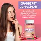 Cranberry Gummies 1000mg, Supplements for Women, with D-Mannose 250mg, Womens Probiotic Gummies, Urinary Tract Health, Cranberry Flavor, NO GMOs, 60 Count(Pack of 2)