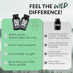 Wild Foods Omega 3 Fish Oil Supplement, 120 Capsules (2 pk) | Wild Caught, Burpless, Odorless, Non-GMO, Gluten Free | DPA, DHA, EPA Triple Strength Joint Nutrition for Women & Men