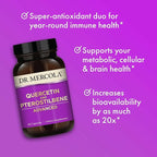 Dr. Mercola Quercetin & Pterostilbene Advanced - Supports Respiratory & Immune Health - 500 mg Quercetin - High-Bioavailability Formula - Non-GMO, Gluten-Free & Soy Free - 60 Capsules (30 Servings)