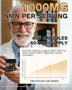NMN Supplement, 4-in-1 Liposomal NMN 1000mg with Resveratrol, TMG & Quercetin, Supports Cellular Energy & NAD+ Level, NMNH Alternative ＆ NAD+ Supplement Precursor for Men & Women