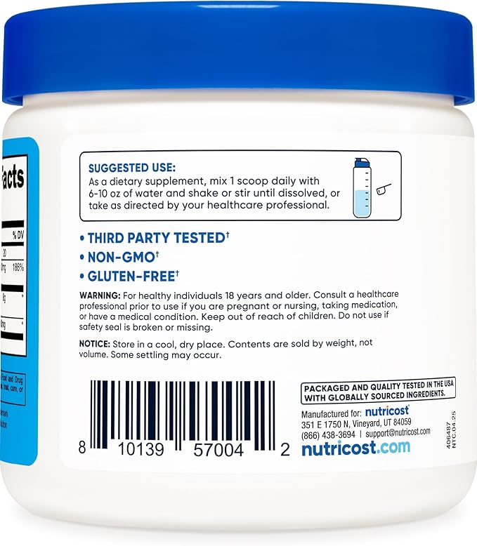 Nutricost Magnesium BHB Salts (250 Grams, Unflavored) - Exogenous Ketone Supplement, 6.5g Beta-Hydroxybutyrate Per Serving