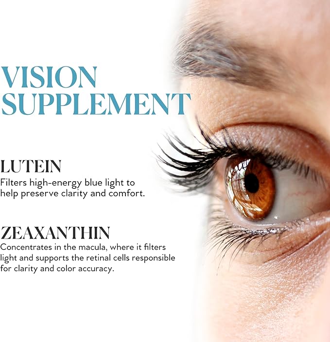 Nutri-Rich Eye Health Supplement with Lutein and Zeaxanthin, Vision Support, Vitamin C, Vitamin E, Healthy Support Vision, 60 Softgels, No Artificial Additives, 2 Month Supply