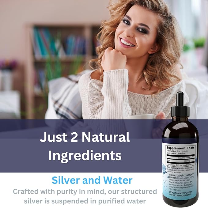 Alkaline Structured Silver Liquid 30ppm - Advanced Immune Support Liquid Drops - Extra Strength Colloidal Silver Mineral Supplements - Made in USA (4 oz)