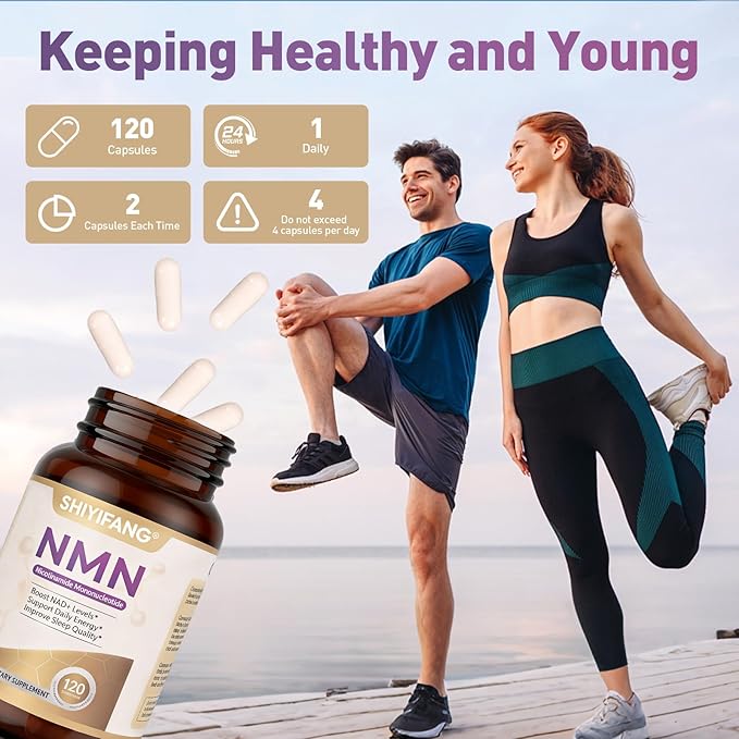 NMN Supplement 600mg, NMN for Cell, Energy, Sleep Support, Anti-Aging & Longevity for Men & Women, 120 Capsules