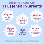 L'il Critters Frozen Daily Kids Multivitamin Gummies Assorted Berry Flavors for Ages 2+ Toddlers and Kids, Disney Multivitamin Gummies with 11 Essential Nutrients, 95-190 Day Supply, 190 ct