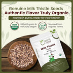 Organic Way Whole Milk Thistle Seeds (Silybum marianum) - Herbal Tea | European Wild-Harvest, Organic & Kosher Certified, Vegan, Non GMO & Gluten Free, USDA Certified, Origin - Albania (16 Oz)