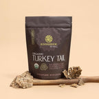 Sunwarrior Organic Turkey Tail Mushroom Powder | Turkey Mushroom Immune Support | Microbiome Gut Health Support | 50 Servings 100g Pouch | Be Well