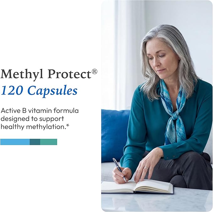 XYMOGEN Methyl Protect - Optimal Methylation Formula with Methyl Folate, Vitamin B12 (Methylcobalamin b12), Riboflavin + B6 Vitamins - Cognitive, Homocysteine + Heart Health Supplements (120 Capsules)