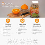 DACHA Natural Liposomal Vitamin C - 1700mg, 200 Capsules, Immune System & Collagen Booster, High Absorption Fat Soluble VIT C, Buffered, Skin Vitamins, Vegeterian, Vegan